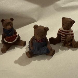 Adorable Brown Bear Figurines Set Folkart
